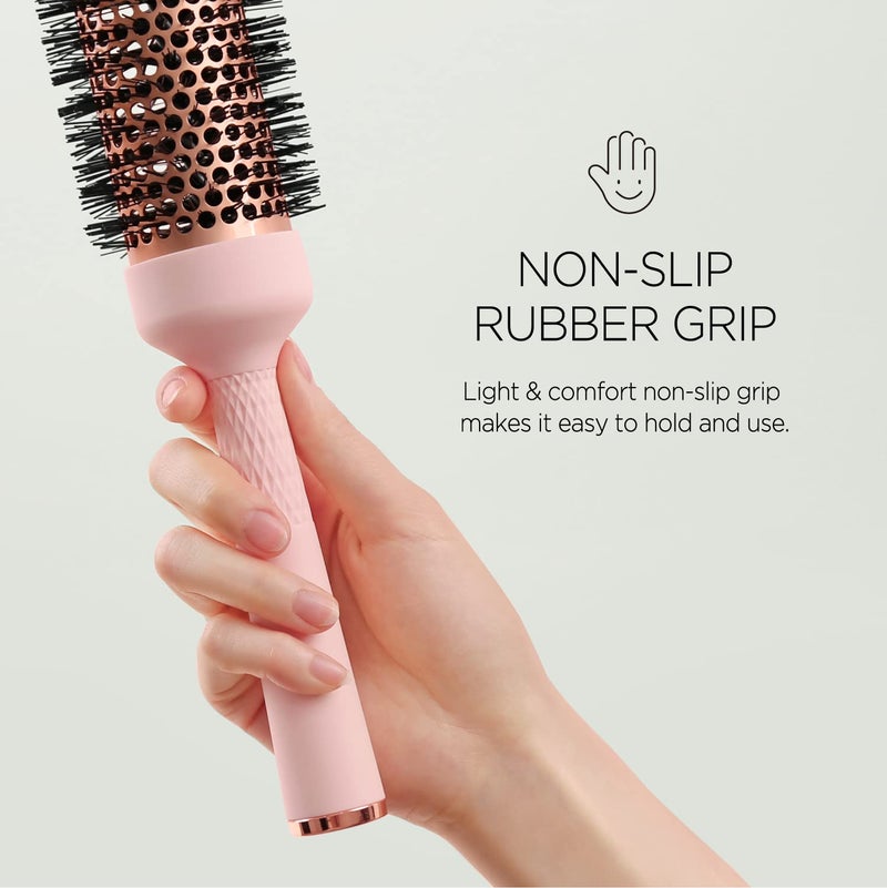 F3 Systems Magic Curling Round Brush(1.7 Inch), Non-electronic, Self-Standing Round Quick Styling Brush, Great Blowout, Ceramic Coated/Ionic Thermal Barrel, Blowout Volume, Wave Styler - Image 3
